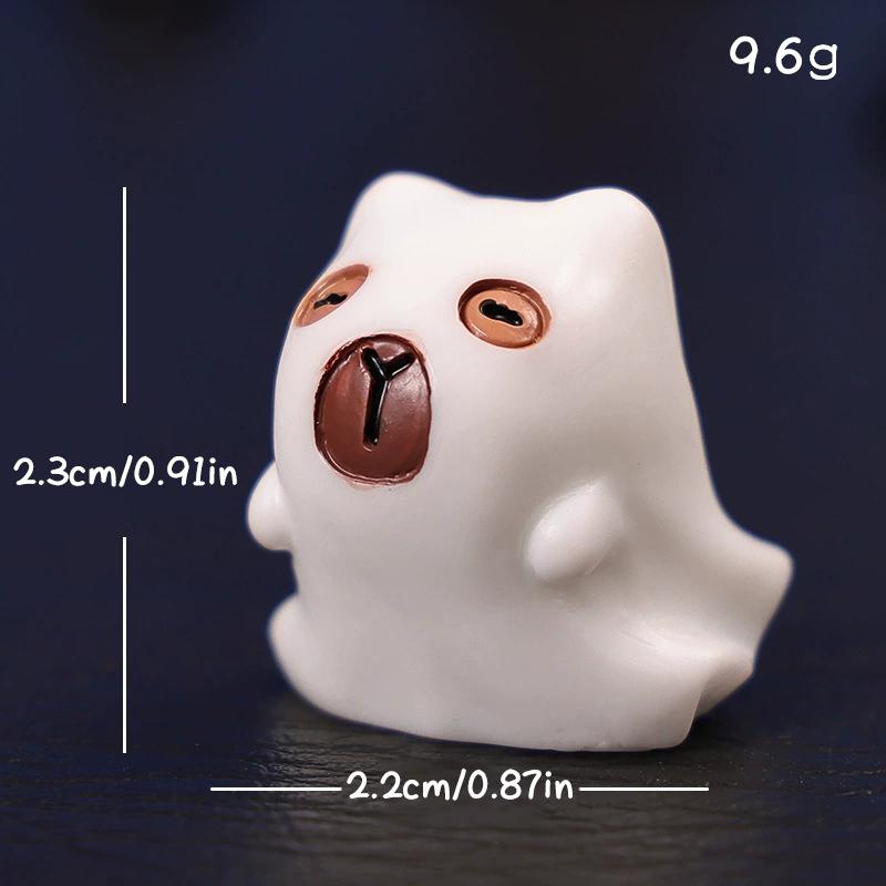 8Pcs Capybaras Ghost Halloween Decorations Miniature Capibara Collection Home Decorative Figurines Micro Landscape Diy