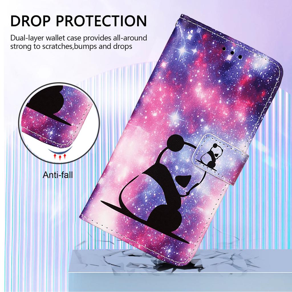 Магнитный противоударный чехол из искусственной кожи с рисунком панды звездного неба для iPhone, Samsung, Huawei, Xiaomi, vivo, Oppo, Moto, Tecno, TCL, ZTE, Infinix, Nokia, itel...Больше