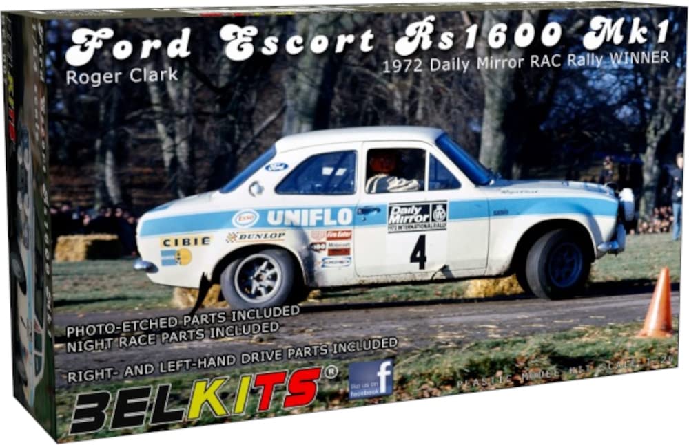 Platz Belkits Scale Ford Escort RS1600 1972 RAC Rally Winner Plastic Model BEL007 1/24 MK.I