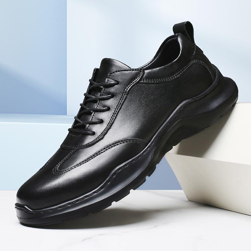 Fashion Men's Genuine Leather Sports Shoes Fashion Casual Sneakers New Outdoor Walking Shoes Men Non-Slip Comfortable Walking Shoes