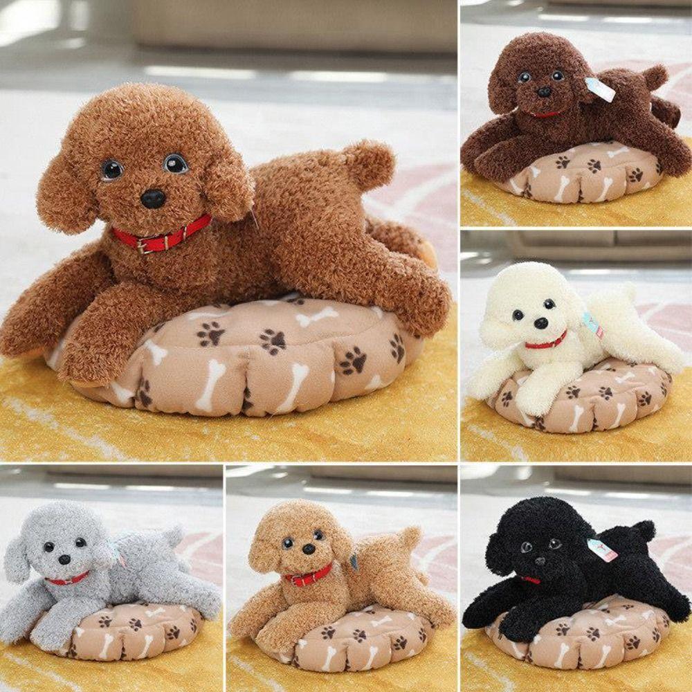 Realistic Stuffed Puppy Dolls Lying Style Poodle Plush Toys Dog Plush Toy  Home Decoration