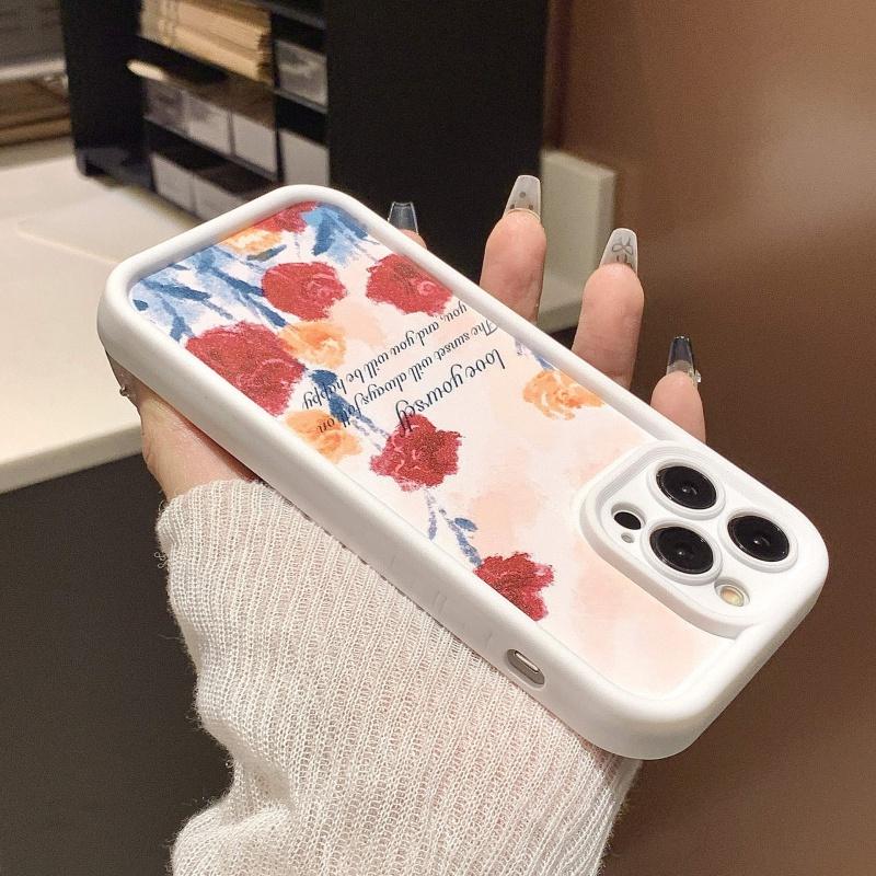Чехол с графическим рисунком розы для iPhone 16E 16 15 14 13 12 11 X XR XS SE 2022 8 7 Plus Pro Max 12 13 Mini TPU Ударопрочный задний чехол
