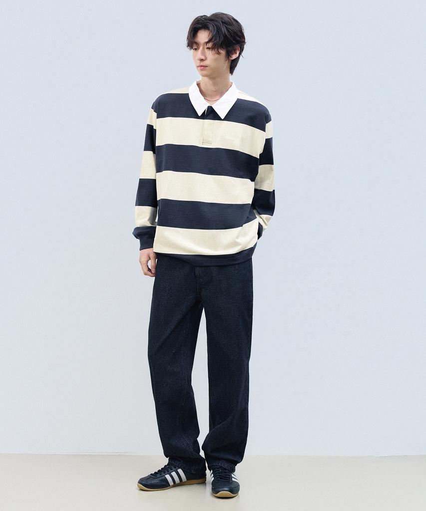 FILLUMINATE Stripe Rugby Long Sleeve - Navy