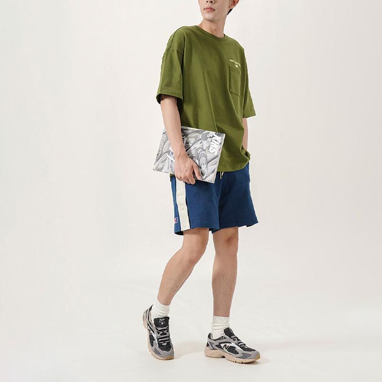 New Balance Мужская футболка с опущенными плечами, зеленая, AMT22353-GEH
