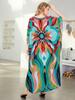Printed Beach Dresses Viscose Kaftans for Women Summer Plus Size Loose Robe Holiday Living Room Bathing Suits