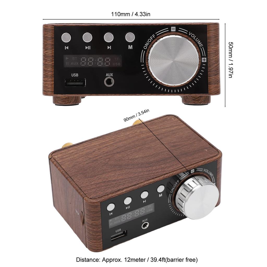 Zerodis Bluetooth усилитель мощности стереоусилитель цифровой усилитель двойной 50 Вт канальный DC стерео аудио вход для мобильного телефона компьютера планшета BT5.0