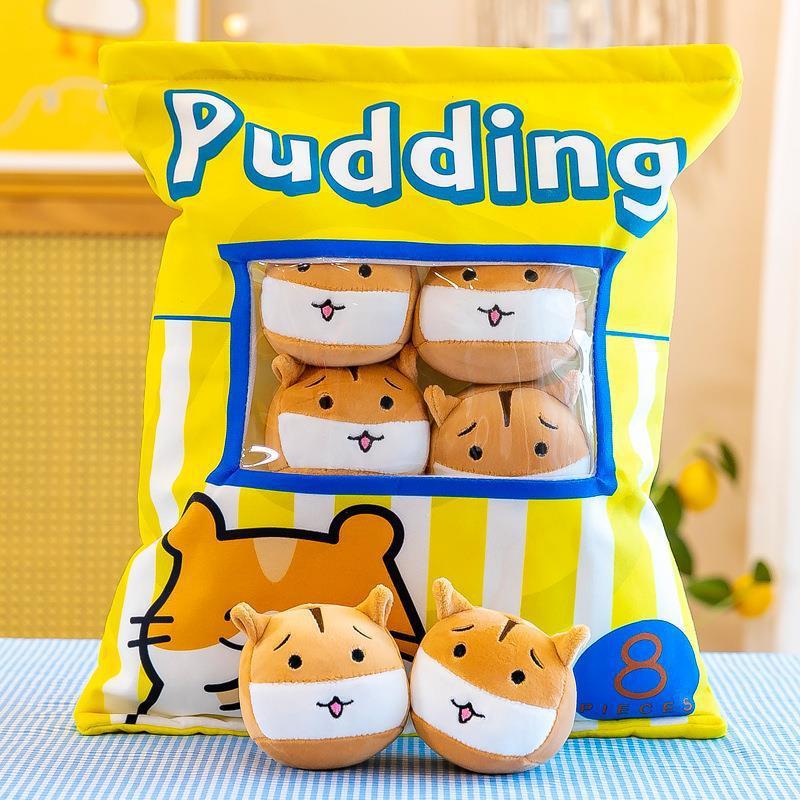 Bag Of Cheesy Puffs Pudding Cute Lot Toy Stuffed Soft Snack Plush Squishmallows Unicorn Plushie Toys Kids Women Gift Cute Animal Soft Plush