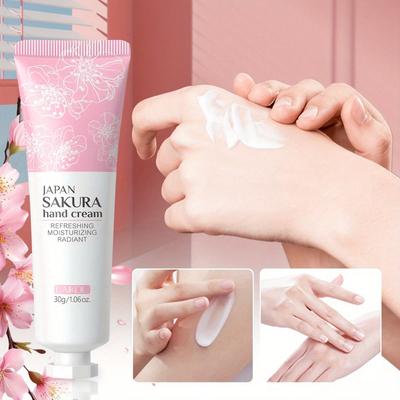 Крем для рук Sakura с витамином C Экстракт цветков сакуры 72 часа увлажнения Быстро впитывается Нежирный Зимний уход Незаменимый подарок для женщин девушек