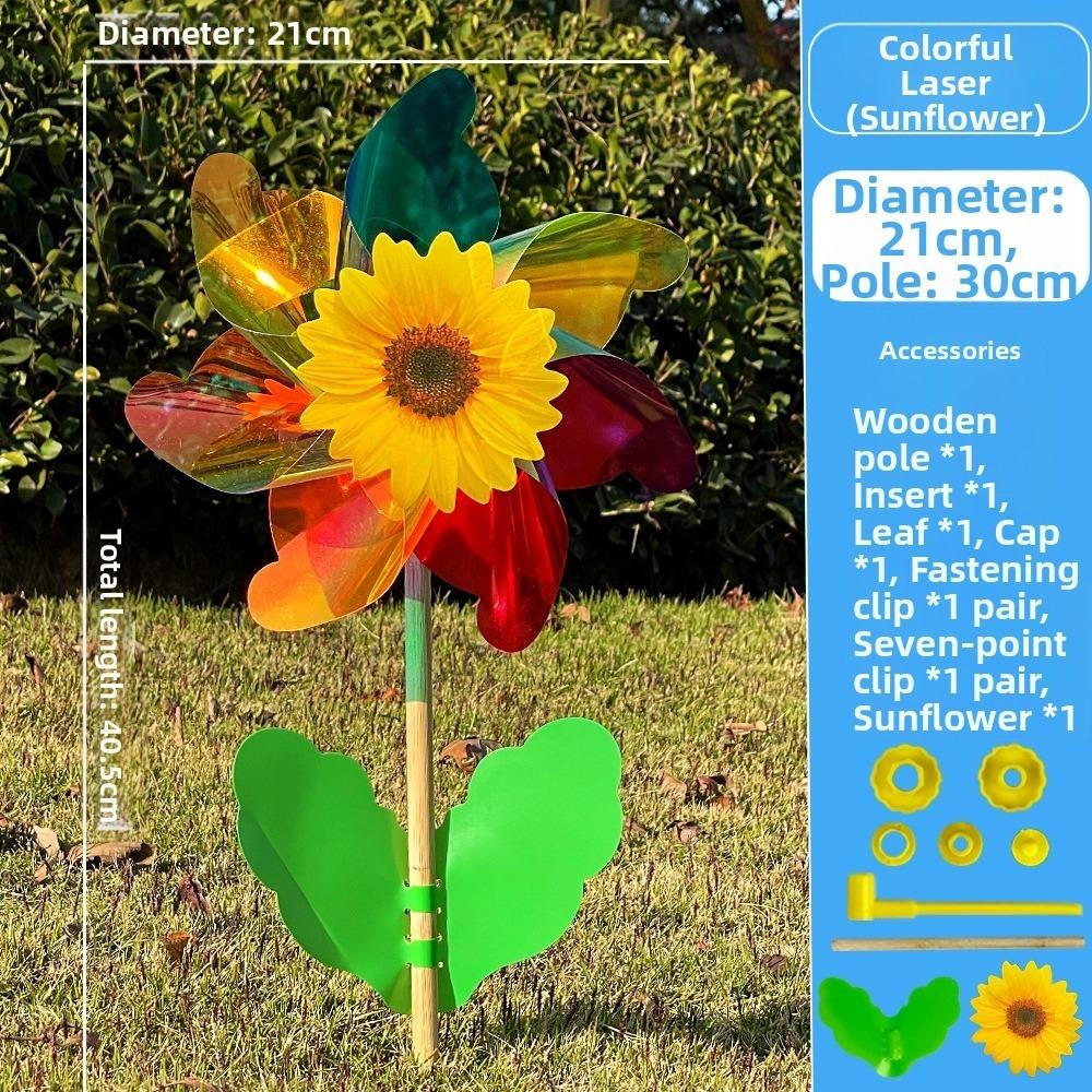 21/29/37cm Sunflower Windmill Multistyles Colorful Windmill Outdoor Party Picnic Decor