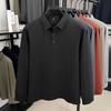 Shanshan Мужская рубашка-поло в стиле business casual с длинным рукавом