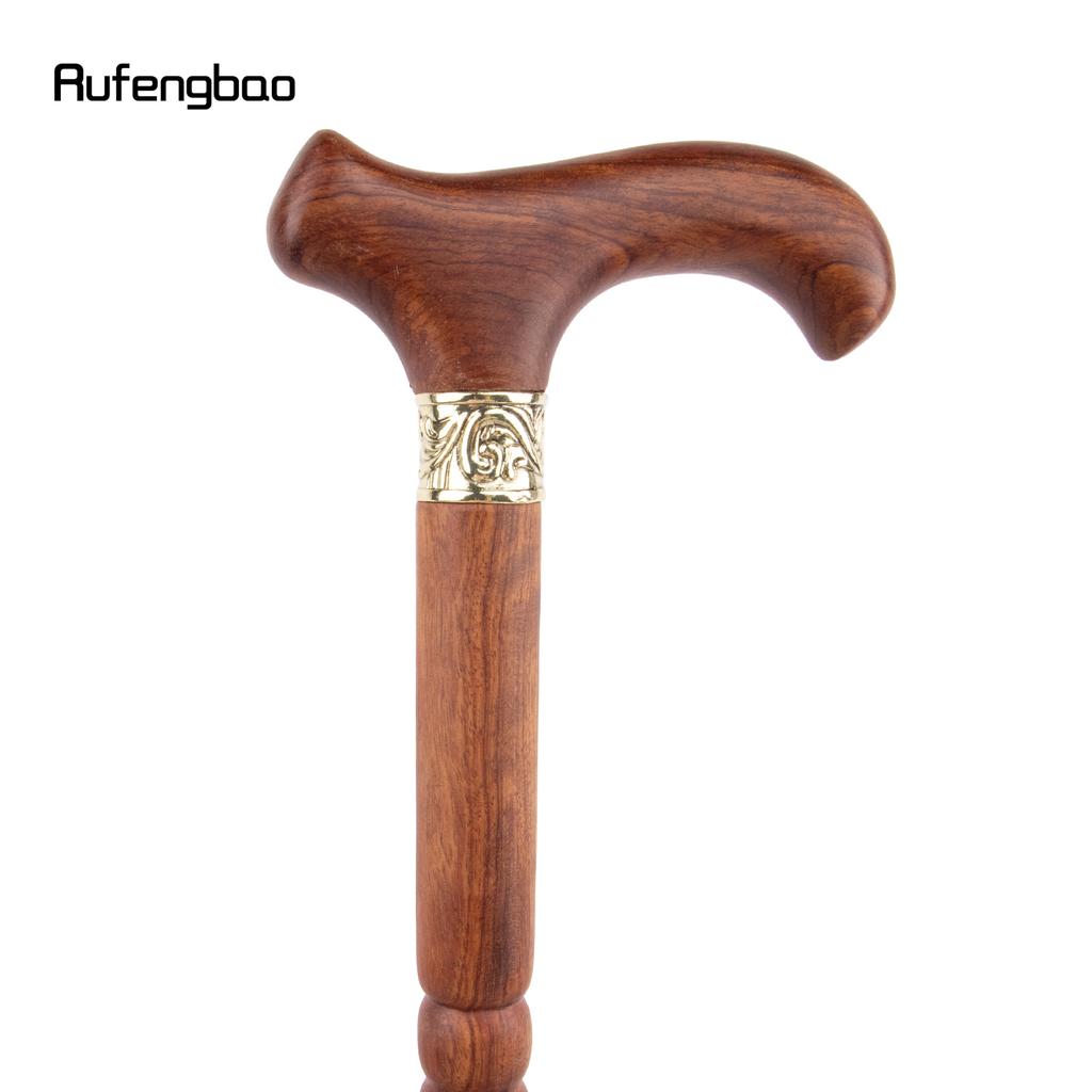 Yellow Wooden Single Joint Fashion Walking Stick Decorative Cospaly Cane Halloween Mace Crutch Wand Crosier 92cm