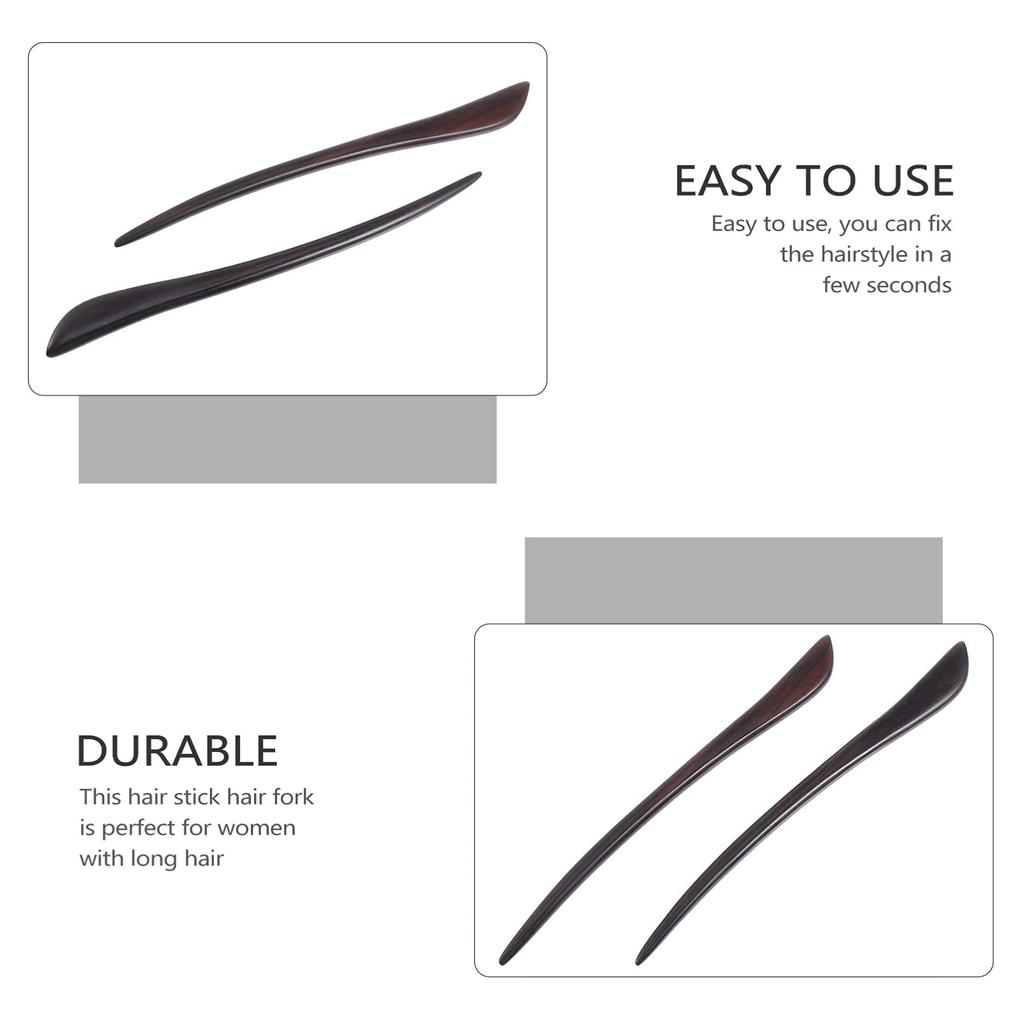 KESYOO Wooden Everyday 2 Japanese Wooden Hair Hair Simple Hair Set of 2 Hairpin, Use, Pieces, Style, Yukata, Stick, Ornament, Accessory, (Styling 1)