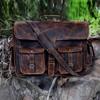 Handmade Leather Messenger Bag Full Grain Buffalo Leather Office Briefcase Bag for Men and Women Leather Laptop Bag Satchel Shoulder Bag