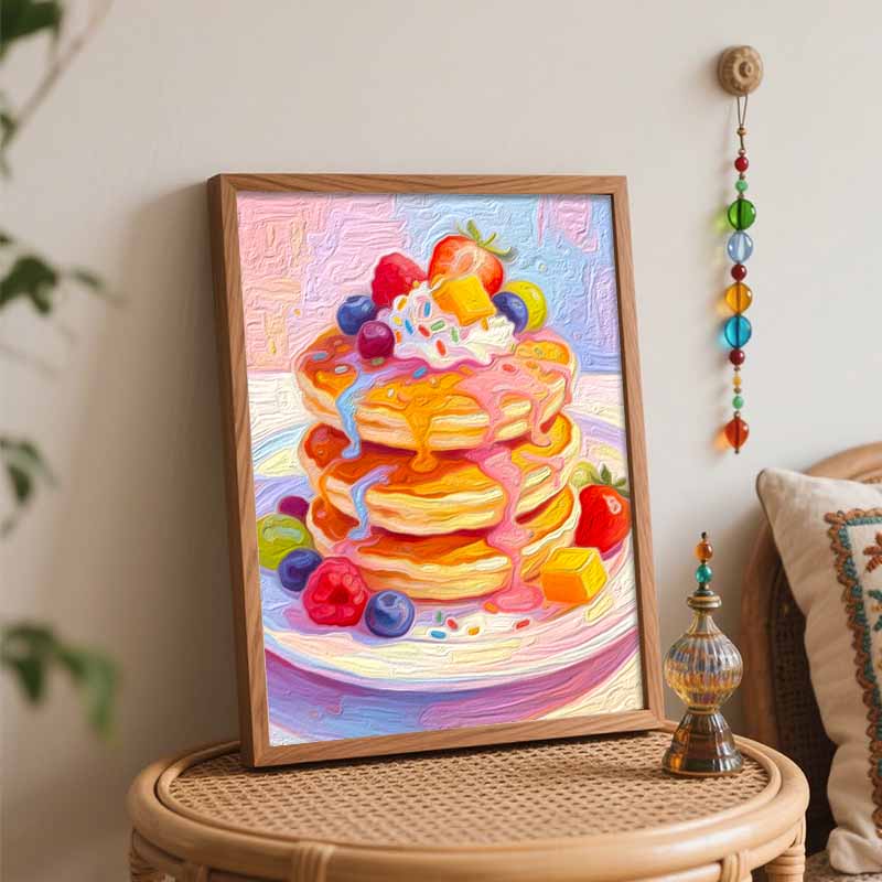 Набор для рисования маслом и цифровой живописи ручной работы DIY блинчик со свежими фруктами и сливками арт-еда для декора дома картина