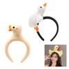 3D Плюшевая Повязка на Голову в Виде Гуся для Женщин Девочек Аксессуары для Волос Мультяшная Мягкая Утка Животное Обруч для Волос Макияж Головной Убор