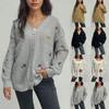 Ayollar Modasi Trikotaj Kuz/Qish Kardigan Sviter Tasodifiy Keng Bir Tugmali Sviter Palto