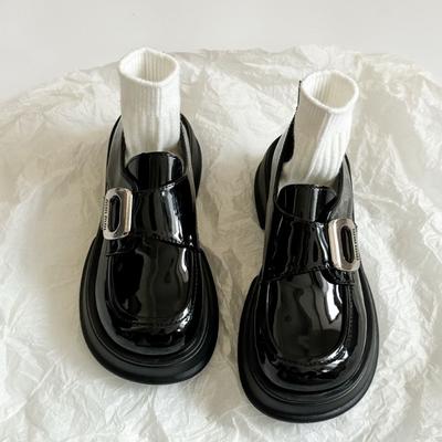 Весенне-осенняя модная платформа, женские лоферы с пряжкой, дизайнерские, новые, из мягкой кожи, с круглым носком, в британском стиле, повседневная женская обувь