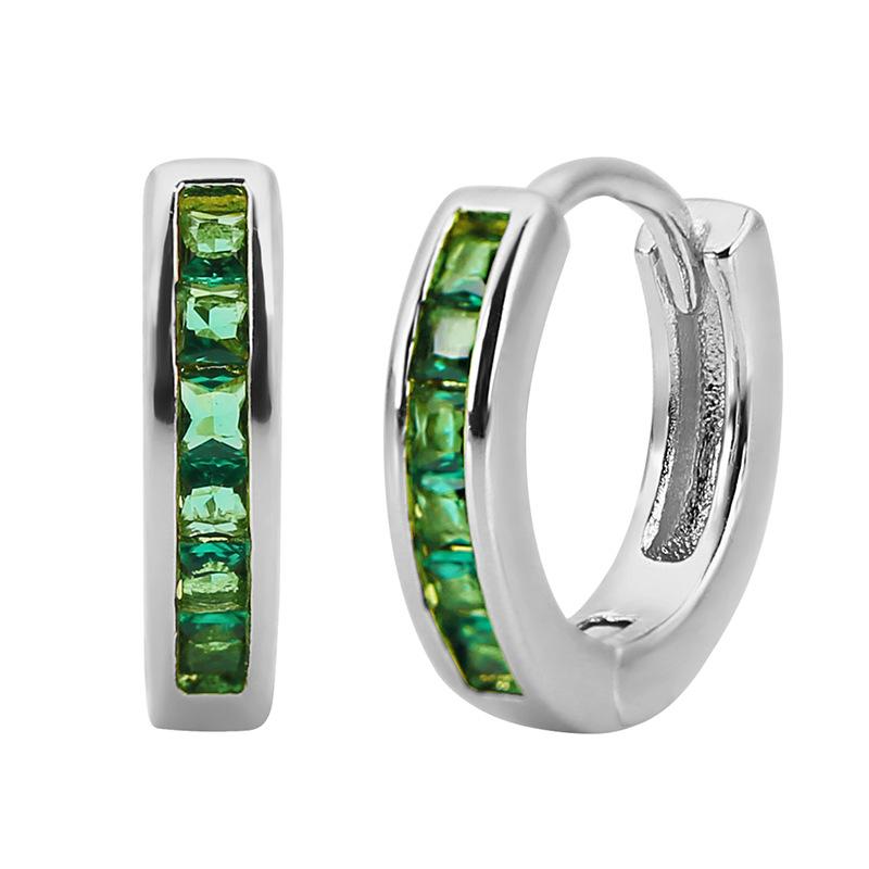 Minimalist Micro Paved Zircon Single Row Hoop Earrings Chic Advanced Sense Versatile Ear Buckle Jewelry For Women