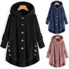 Fashion Women Button Coat Tail Tops Hooded Pullover Loose Sweater