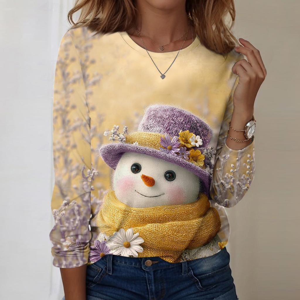 Рубашки с длинным рукавом для женщин, милые футболки с графическим принтом, блузки, повседневные базовые топы больших размеров, пуловеры