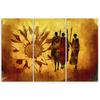 Three Piece Picture Canvas Print Africa Sunflowers Yellow