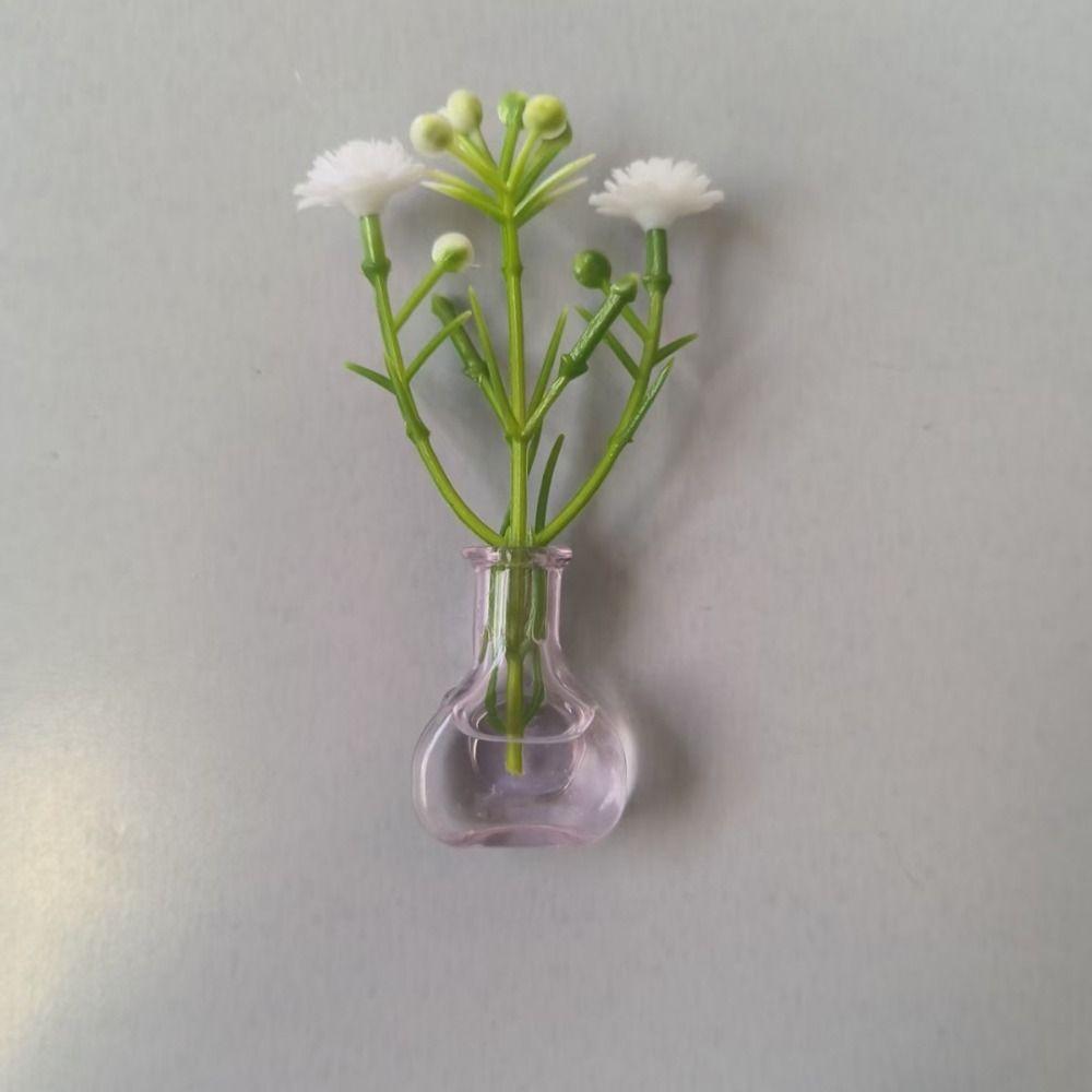 Магнитная ваза 1D-дизайна с искусственными цветами DIY Мини-стеклянная мини-ваза Магниты Круглое основание Магнитная задняя сторона