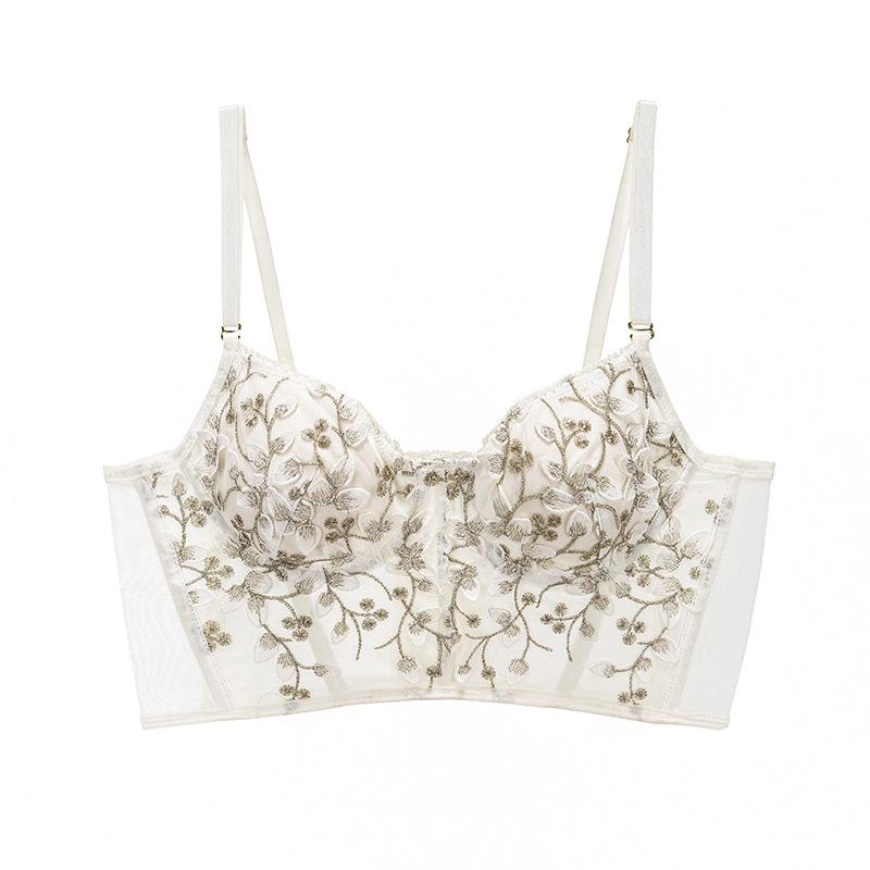 Комплект нижнего белья с французской вышивкой: Удлиненный корсетный топ-майка для женщин - стиль Pure Desire