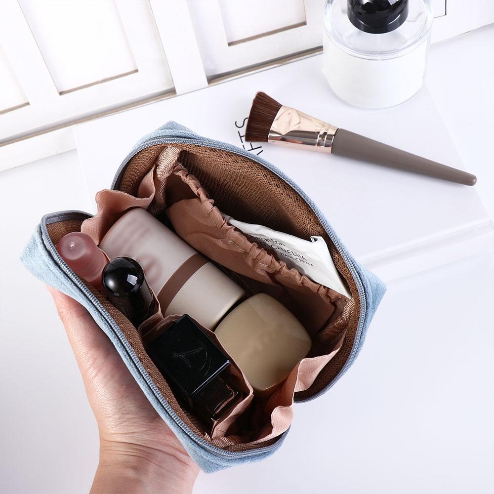 Portable Zipper Simple Velvet Makeup Bags Cosmetic Bags Lipstick Pouch Handbags