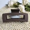 Rectangle Non-slip Hair Claw Crossing Teeth Spring Design Solid Color Frosted Large Shark Hair Clamp Hair Accessories