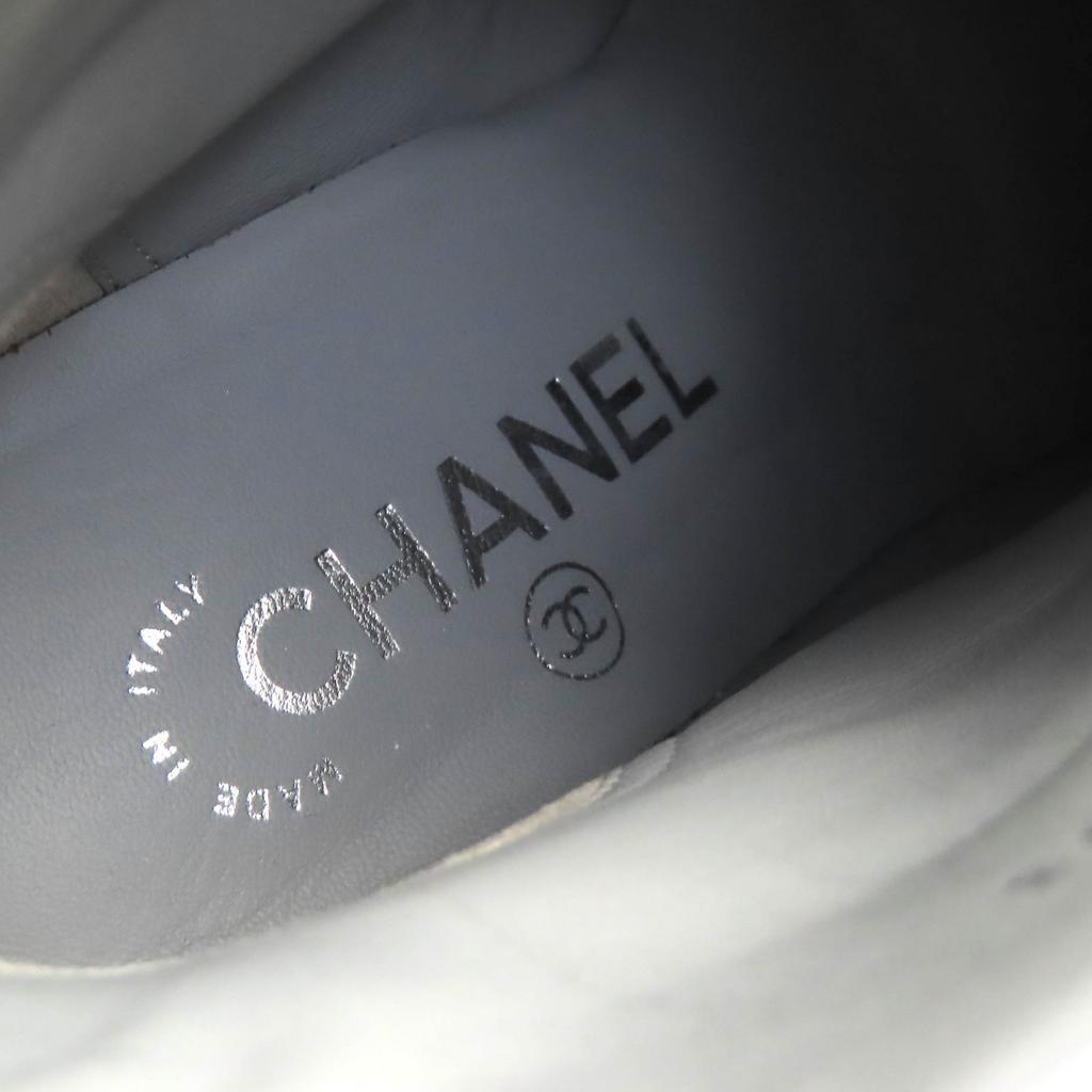 Excellent CHANEL Short Boots COCO Mark Suede Leather Ankle Boots Gray 37 G32213 Used