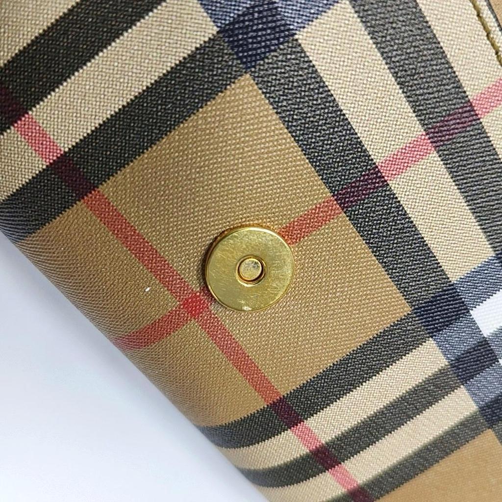 [Pre-Owned] Brown Coated Canvas Wallet With Gold Hardware - Very Good #5I7B25