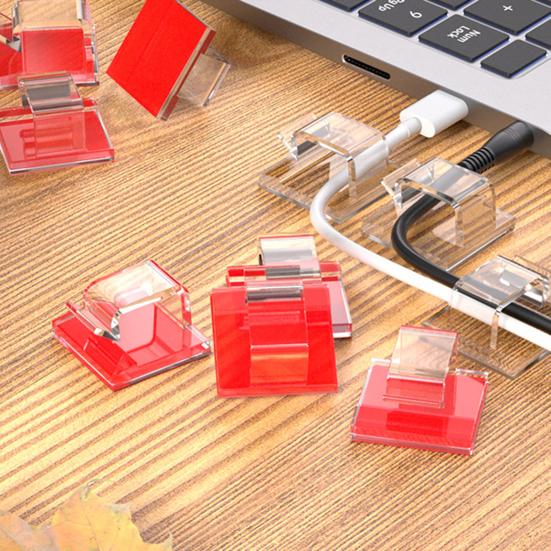 10/50 шт. Прозрачный зажим для укладки кабеля, самоклеящийся многофункциональный зажим для фиксации провода, липкий шнур