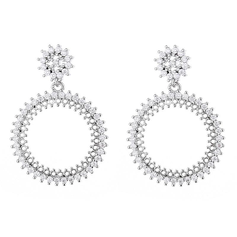 New Circular Earrings Full Of Diamond Temperament Fashionable Earrings Trendy Versatile Earrings Premium Durable
