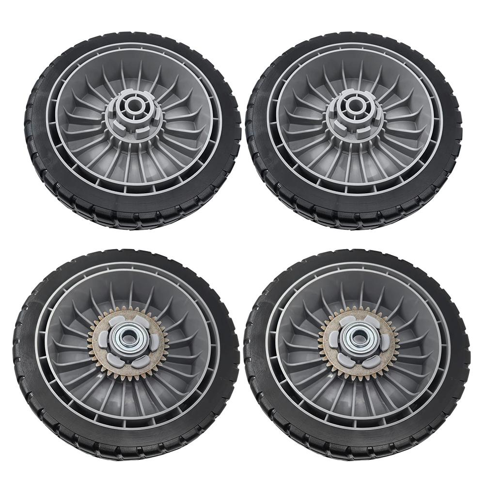 For Honda Compatible Lawn Mower Wheels for HRR216 HRS216 HRT216 8 Inch Diameter 2 Inch Wide with Gear and Clip Set