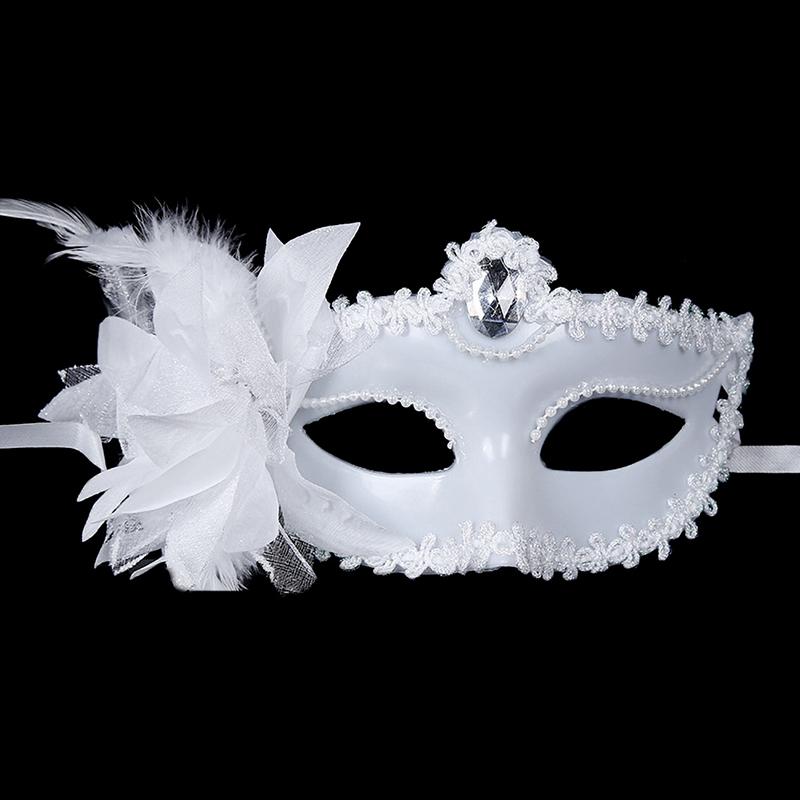 Sexy Diamond Venetian Mask Venice Feather Flower Wedding Carnival Party Performance Purple Costume Sex Lady Mask Masquerade