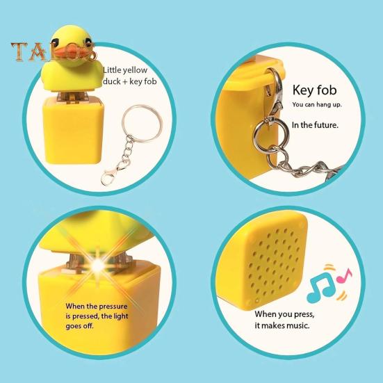 Ducky Caps Брелок-игрушка Fidget Toy Крякающая утка Снятие стресса ABS Пластик Погремушка Уменьшитель Брелок Подвеска