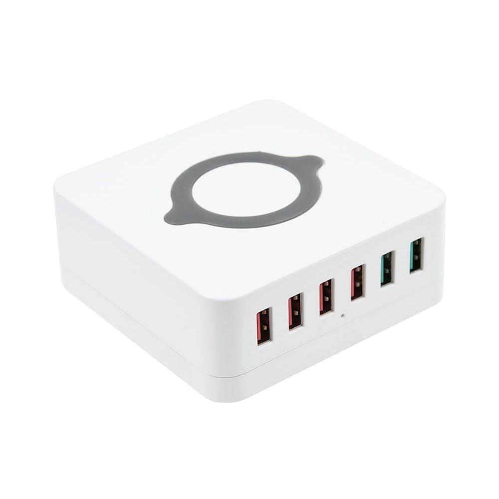 Ładowarka 6x usb i ładowaniem indukcyjnym 10w indukcyjna