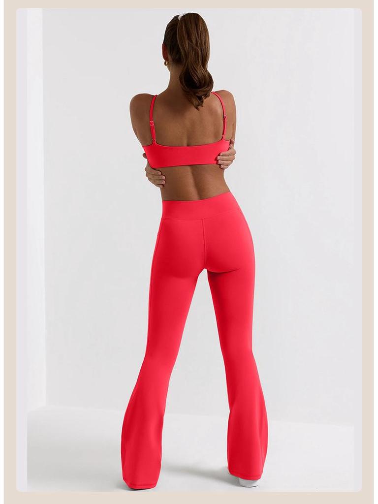 Комплект сексуального нижнего белья Cross-Border: Спортивный бюстгальтер-комбинезон и штаны для йоги с высокой талией