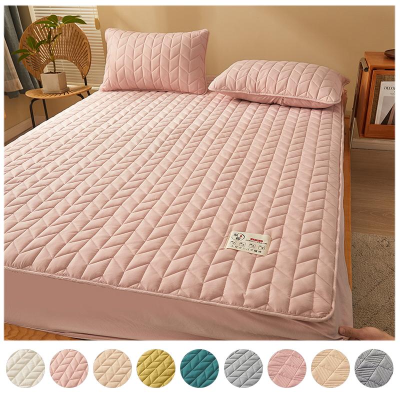 Soybean Fiber Cotton Fitted Sheet Soft Solid Color Mattress Cover Hotel Cotton Flat Cover Single For Home Hotel