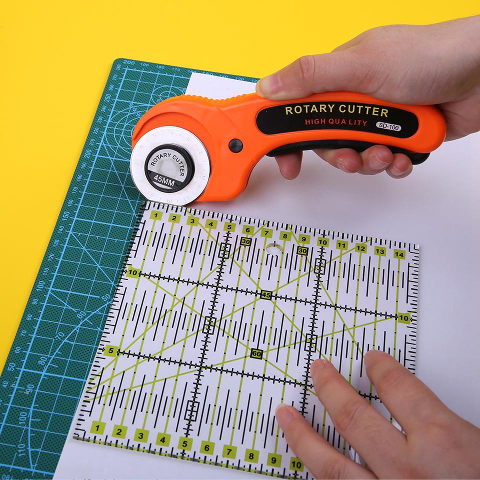 Fenrry 1 шт. линейка для лоскутного шитья квадратная прозрачная измерительная линейка режущий инструмент с двухцветными линиями сетки портной