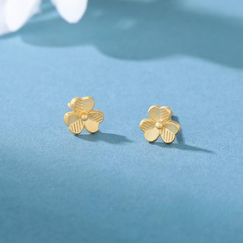 Лесные серьги с тремя листочками клевера для женщин со свежими и универсальными студенческими серьгами