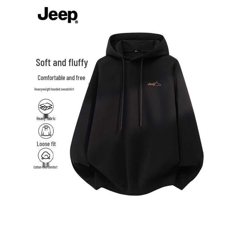 Jeep Мужская толстовка с капюшоном из плотного материала