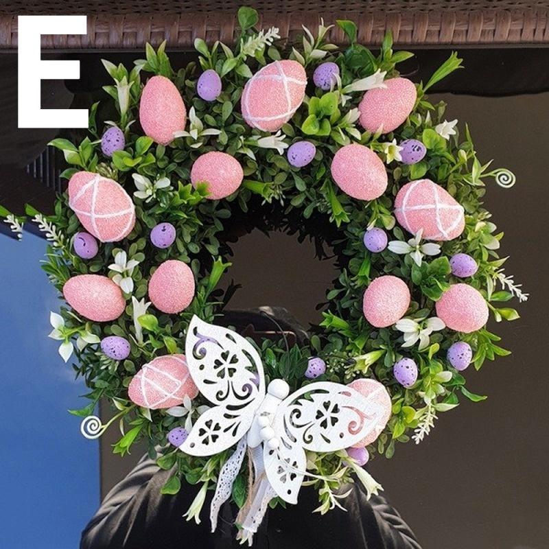 Гирлянда для подвешивания на дверь, украшение в виде весеннего кролика, яйца, бабочки, гирлянда для дома и сада, пасхальное украшение для вечеринки