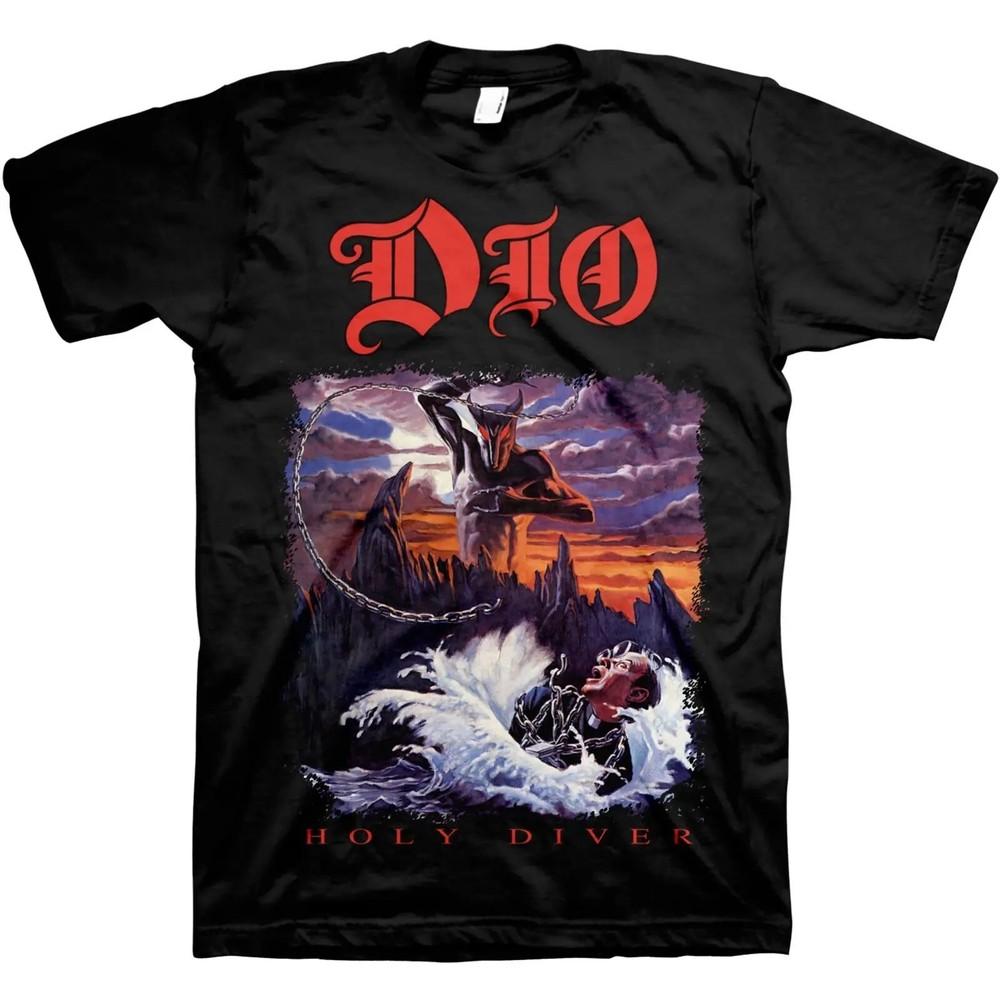 DIO cd cvr HOLY DIVER PRIEST Официальная Футболка MED Новая последняя в очереди highways magica Унисекс Футболка