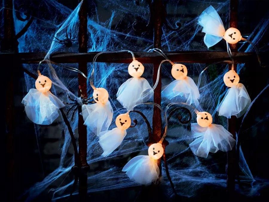 Halloween Melinera ghost glowing garland (chain) 10 pcs.