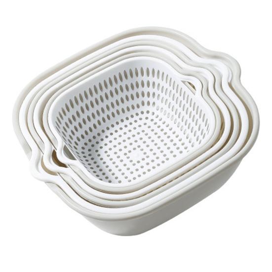 8 Pcs Kitchen Draining Bowl Hollow Out Quick Drainage with Small Ears Drain Basket Fruite