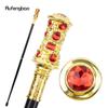 Golden Red Artificial Diamond Walking Cane Fashion Decorative Walking Stick Gentleman Elegant Cosplay Cane Knob Crosier 93cm