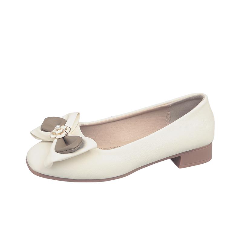 2024 Кожаные Весенне-Осенние Ручной Работы Балетки на Низком Каблуке Женские Лоферы Мягкая Кожа Пуговицы-Цветы Женские Туфли на Плоской Подошве