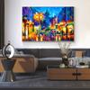 Abstract City Landscape Oil Painting Eiffel Tower Wall Art Canvas Prints Pop Paintings Decorative Pictures for Living Room Decor No Frame
