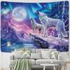 Arctic Wolf Tapestry Wall Hanging Sun And Moon Psychedelic Animal Witchcraft Bohemian Home Dormitory Background Coth Decor